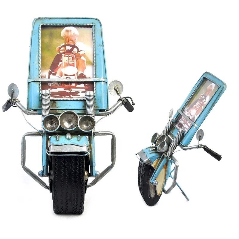 New Style High Quality Metal Mini Motorcycle Model Office Home Decoration Metal Photo Frame