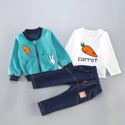Korean Fashion Newborn Infant Clothes Cute Carrot Rabbit Boy Suit For 2019 Spring