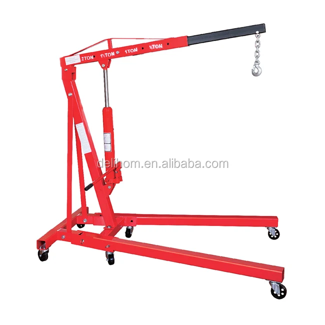 
2 Ton Hydraulic Folding Engine Crane Stand Hoist Lift Jack with Wheels Workshop Hydraulic Use 