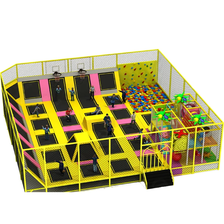 New Design Game Zone Rock Climbing Wall Jumping Indoor Trampoline Park for Kids Foam Pit Cubes Customized Custom 10 Years CN;GUA