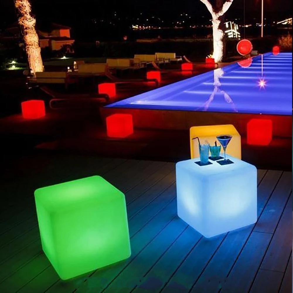 
40cm led cube wedding decoration mood light led garden cube for sitting 