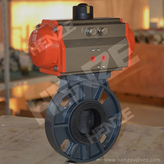 UPVC, CPVC, PPH, PVDF, FRPP Plastic Actuated Butterfly Valve