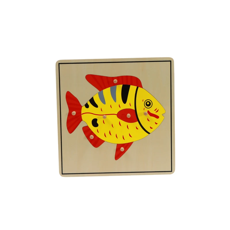 High Quality Diy Puzzle Baby Montessori Equipment Aids Toys Montessori Wooden Shape Puzzle Toy Flower Puzzle