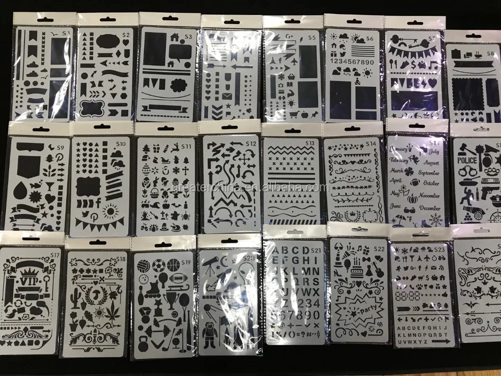 Трафареты для рисования/24 упаковки трафаретов для блокнота