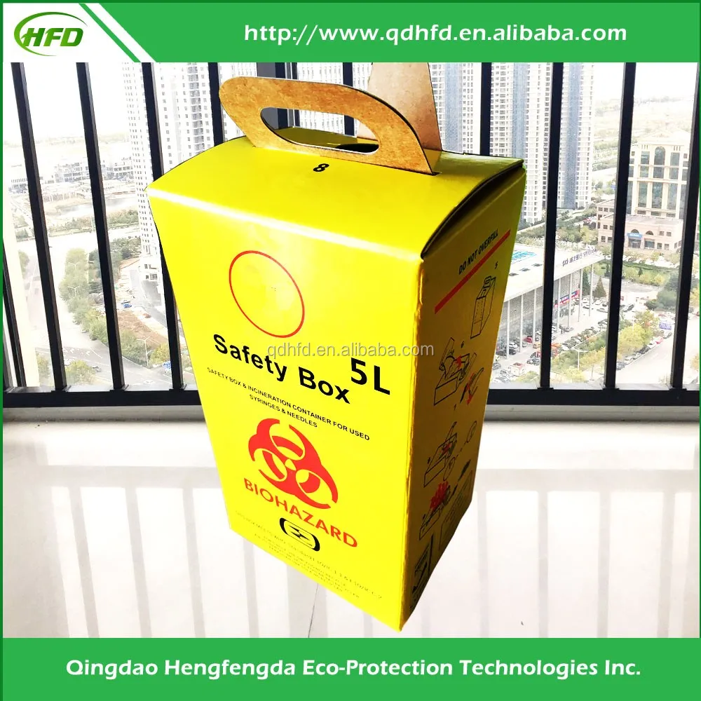 5L medical waste biohazard Sharps Container bin box for hospital use