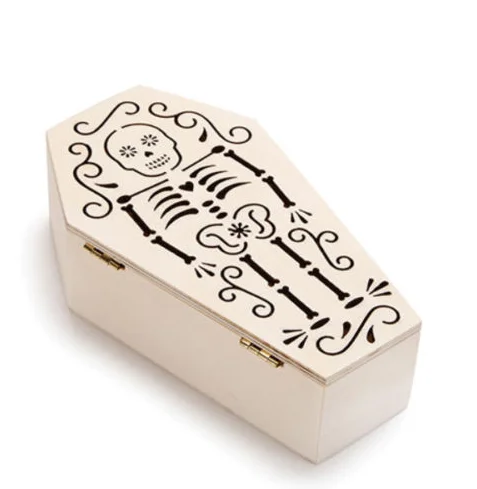 
Decorative Unfinished Wood Coffin box For Halloween Parties 