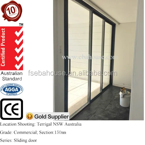 AGWA&WERS&AS2047 sliding door aluminium doors and windows designs with Australian standard approved