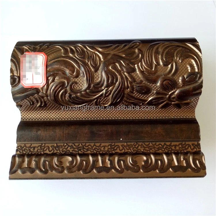 eps ps polystyrene large size frame mouldings in dark color with gold