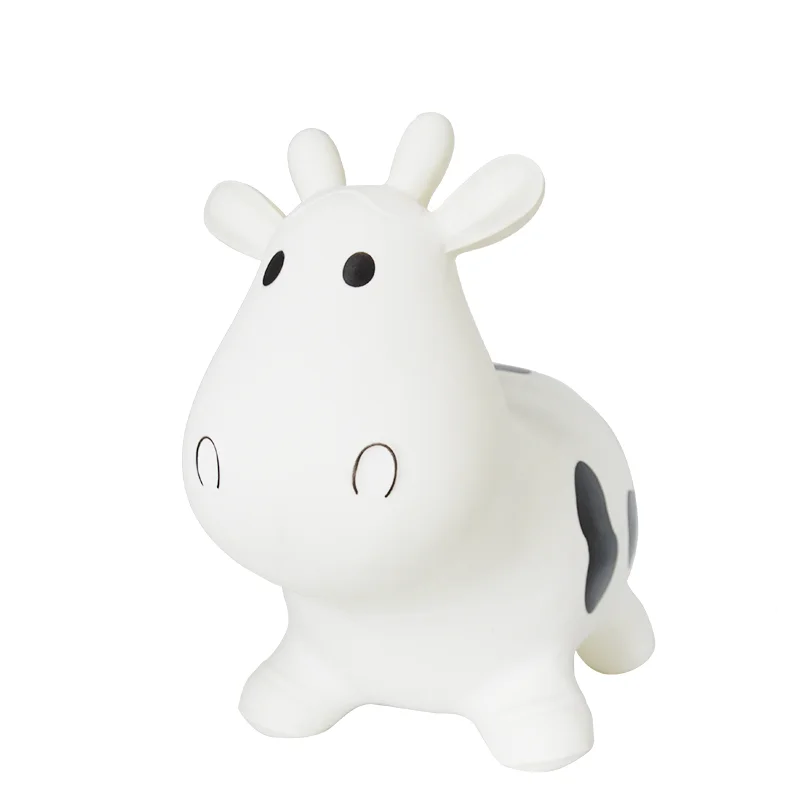 
PVC Riding Animal Toy Bouncy White Cow For Toddler 