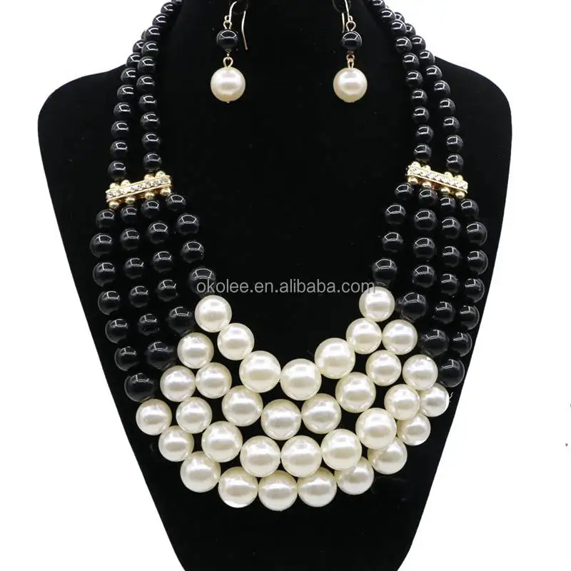 KC406 Nigerian Beaded&Pearl Jewelry Set High Quality Coral Beads Woven Jewelry Set For Wedding Party