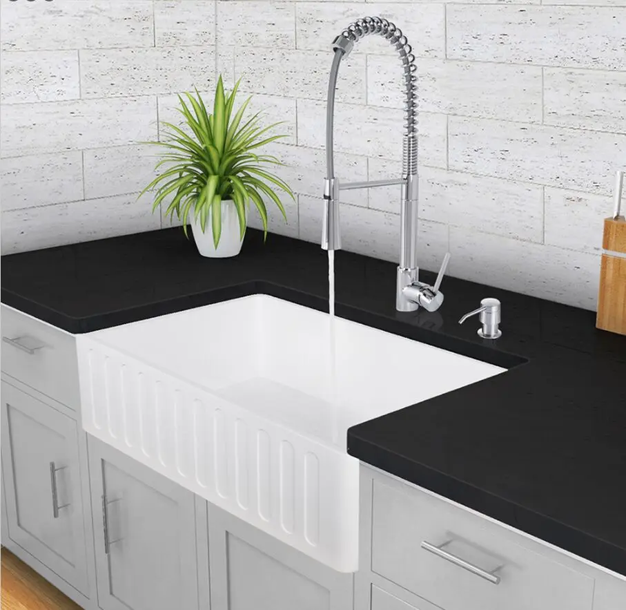 Brand new model stylish pure white Italian kitchen sink, stone resin kitchen sink