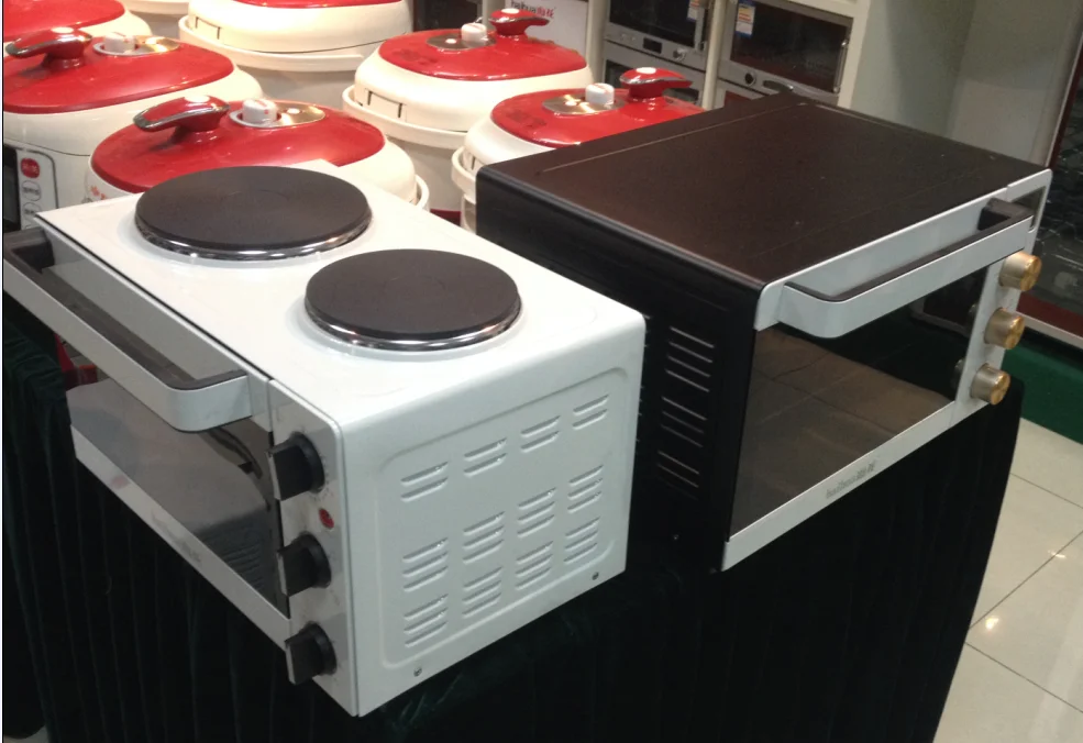 Сделано в Китае, маленькая кухонная техника 23 л, механические черные Печи Для Выпечки Пиццы, хлеба с горячими пластинами