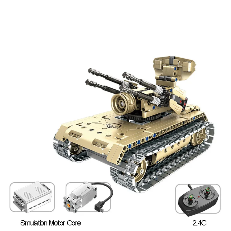 QIHUI remote control tank huge family kids playing learning child building block toy