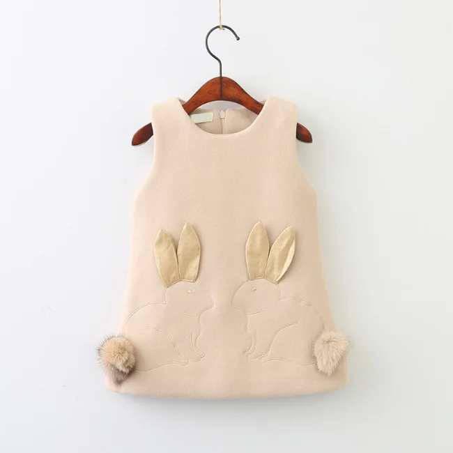 
PHB13628 Cartoon Bunny Design Kids Asian Style Dress 