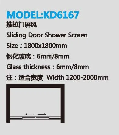 Kmry Shower Screen Aluminum Frame Bathroom 4 Panel Sliding Door