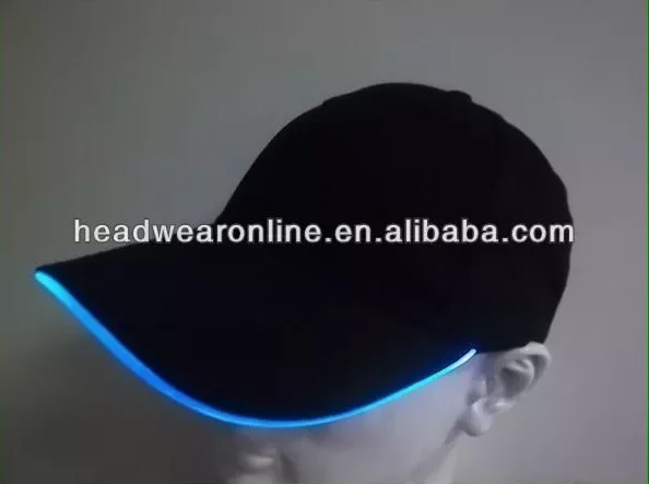 Custom Embroidered Logo Luminous Curved Brim Baseball Cap Outdoor Trucker Hat with Multi-color LED Lights