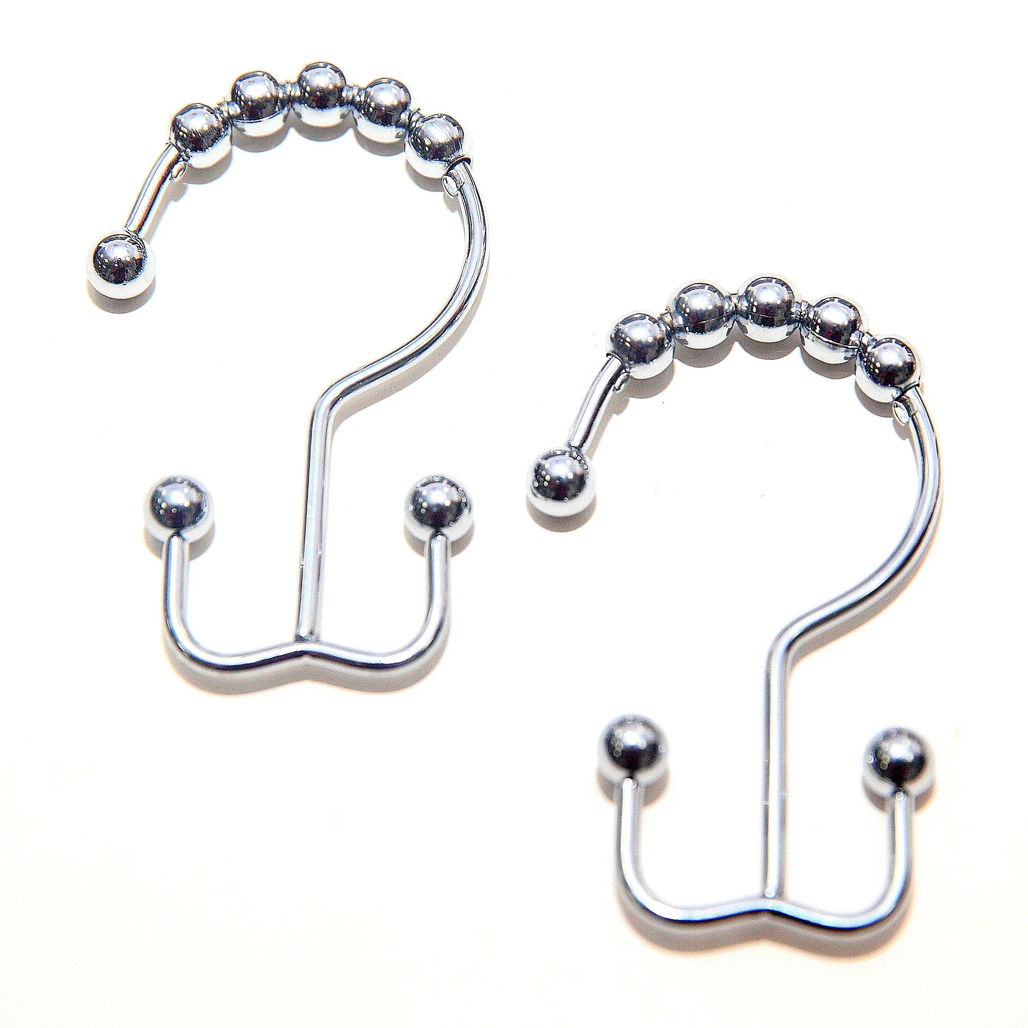 
Double Slide Head Bathroom Shower Rod Type Stainless Steel Curtain Hook 