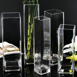 Glassware wholesale square cylinder glass vase of different size