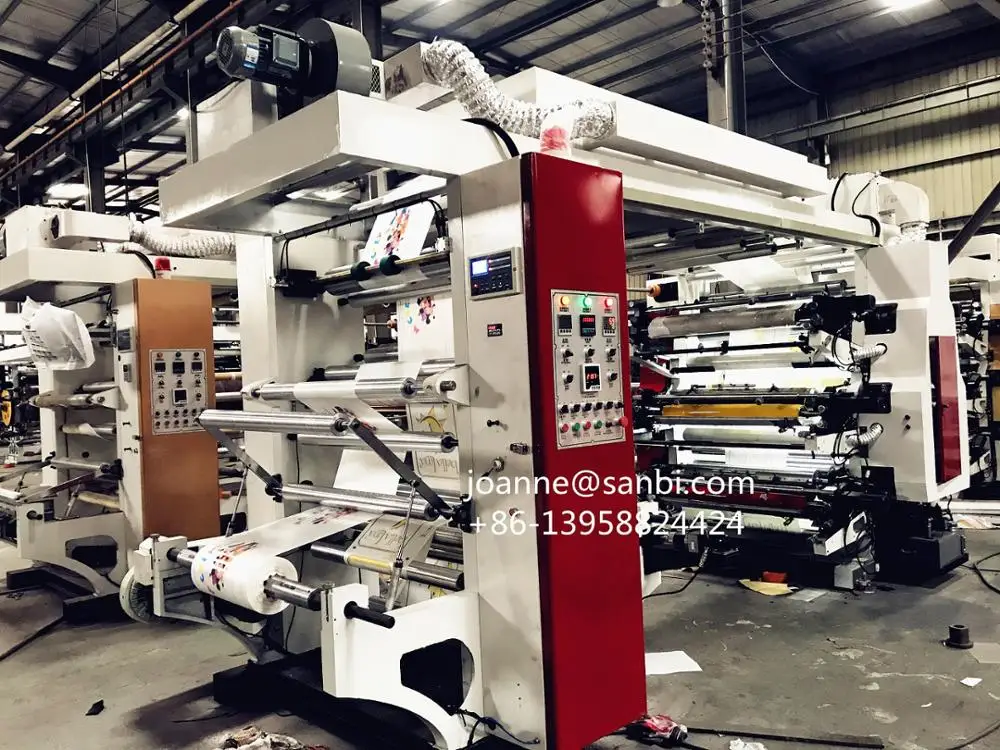 High speed 6 Colors  4 colors  HDPE LDPE  Paper Flexo  flexographic  printing machine