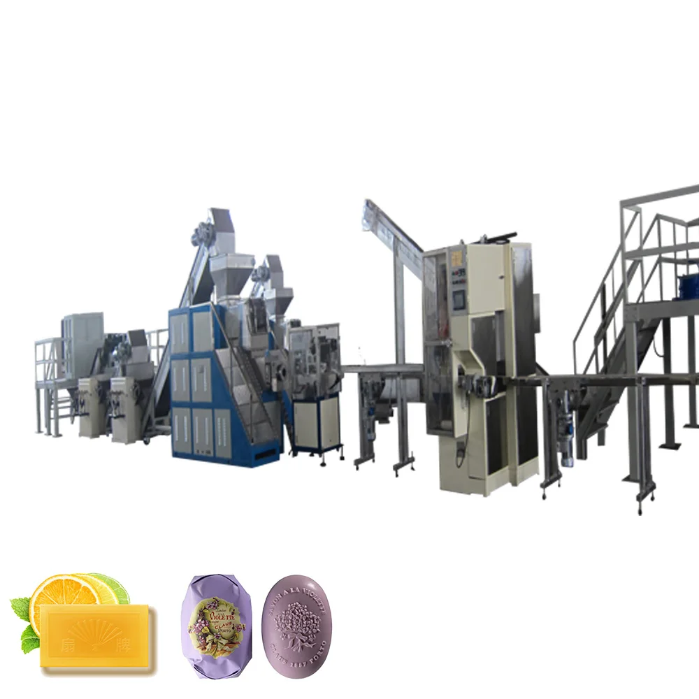 ZT auto Soap plant making toilet soap or laundry soap with mixer three roll mill plodder stamper cutter production line