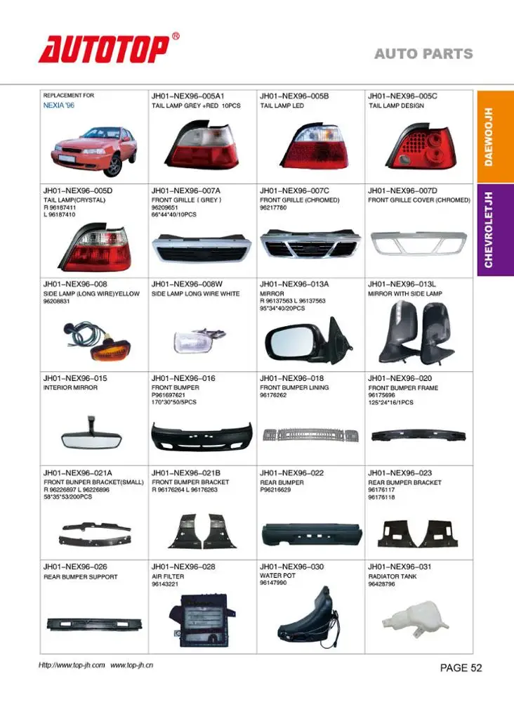 Автозапчасти CARVAL/JH/AUTOTOP для DAEWOO NEXIA 1996