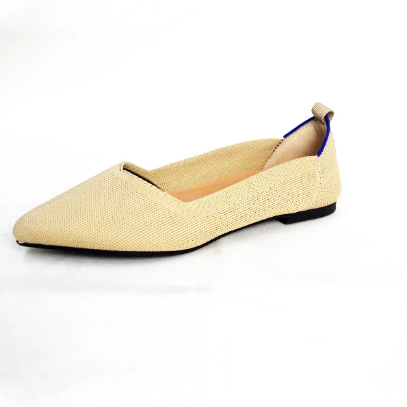 flyknited upper pointed toe comfortable lady flat casual shoes ballerinas