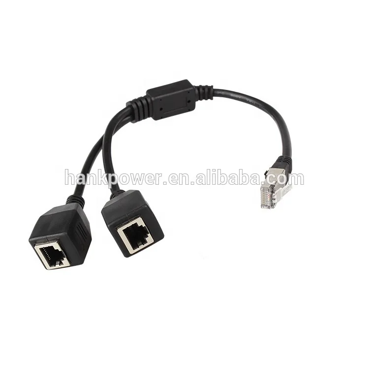 Customize short RJ45 male to 2 female splitter ethernet cable