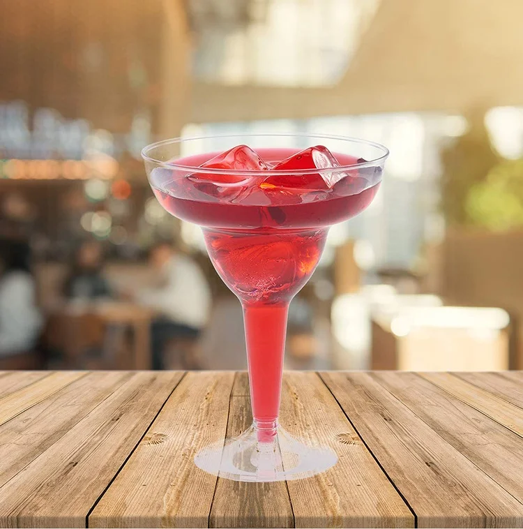 Plastic margarita glasses disposable plastic wine glasses hard clear cocktail plastic cups