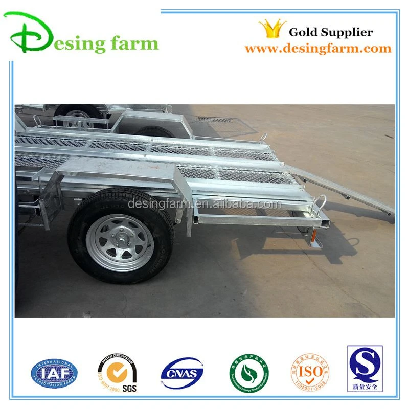 Quality galvanized motorcycle motorbike cargo travel trailer for sale