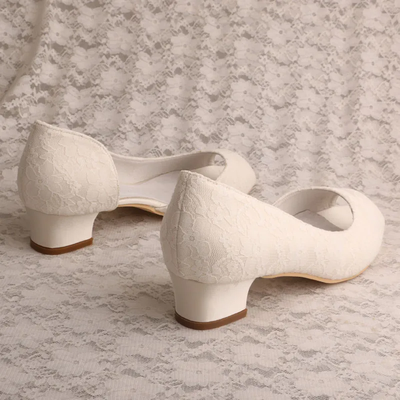 Wedding Peep Toe Shoe Low Heel