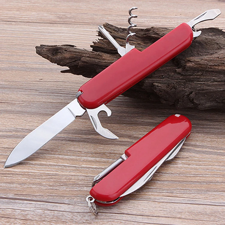 COG wholesale 5 functions Plastic handle folding knife multi-functional gift mini camping knife