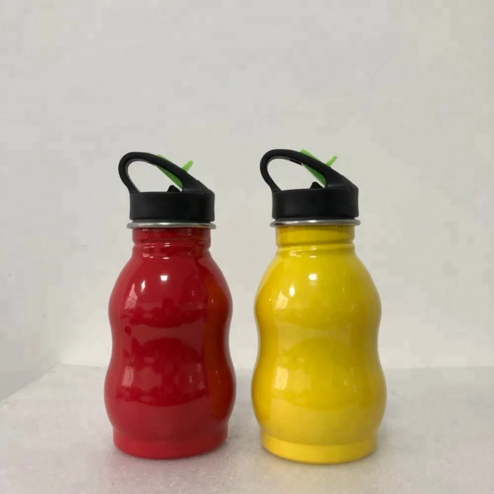 350ml stainless steel single wall gourd shape water bottle with lid