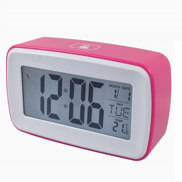 recordable alarm sound digital smart clock with intelligent night light
