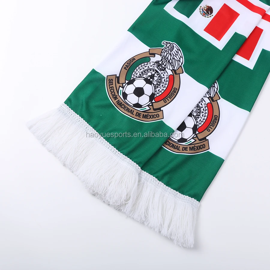 
Cheap Soccer Scarf Custom Mexico Flag Fans Soccer Scarf 