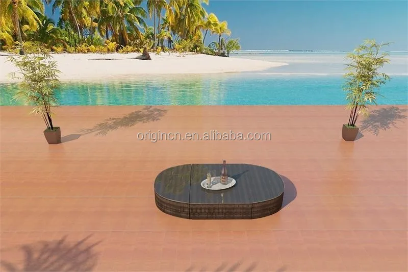 Modern Design 12 Seater Sectional White Outdoor Garden Furniture Large Leisure Ways Rattan Big Round Sofas