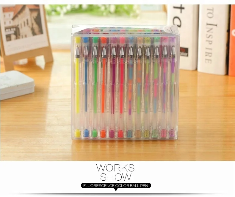 Hot Selling 60Colors Gel Pens Refills Metallic Pastel Neon Glitter Sketch Drawing Color Pen
