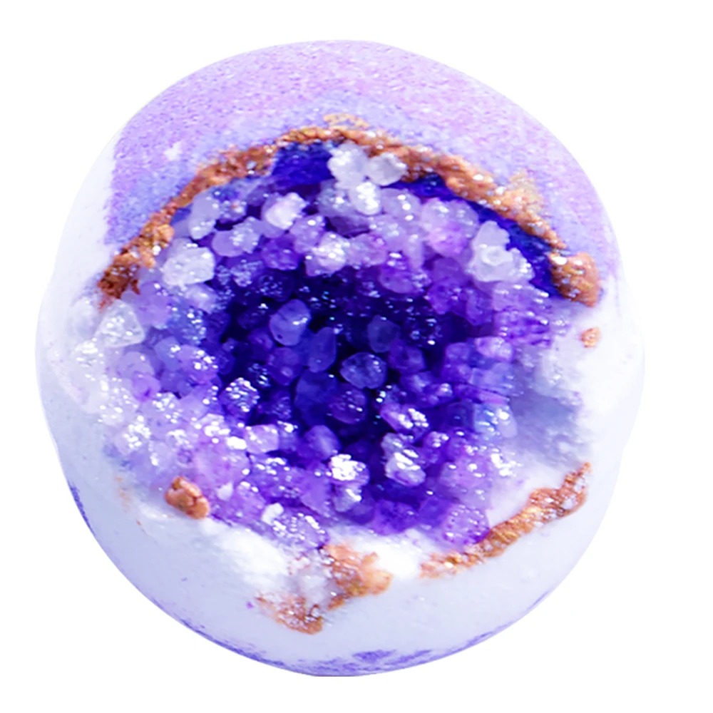 Private Label Bubble Bath Fizzy Colorful Bomb Ball Crystal Geode Bath Bomb