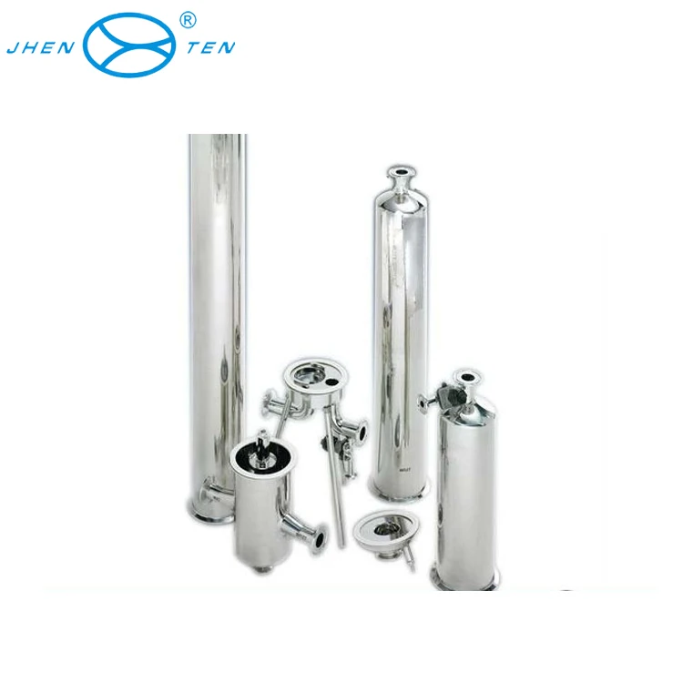 Sanitary filter housing, single cartridge filter