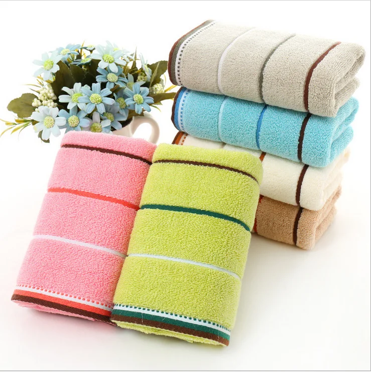 Luxury Superdry Colorful Stripe Terry Cloth Customized Cotton Exfoliating Face Wash Towels