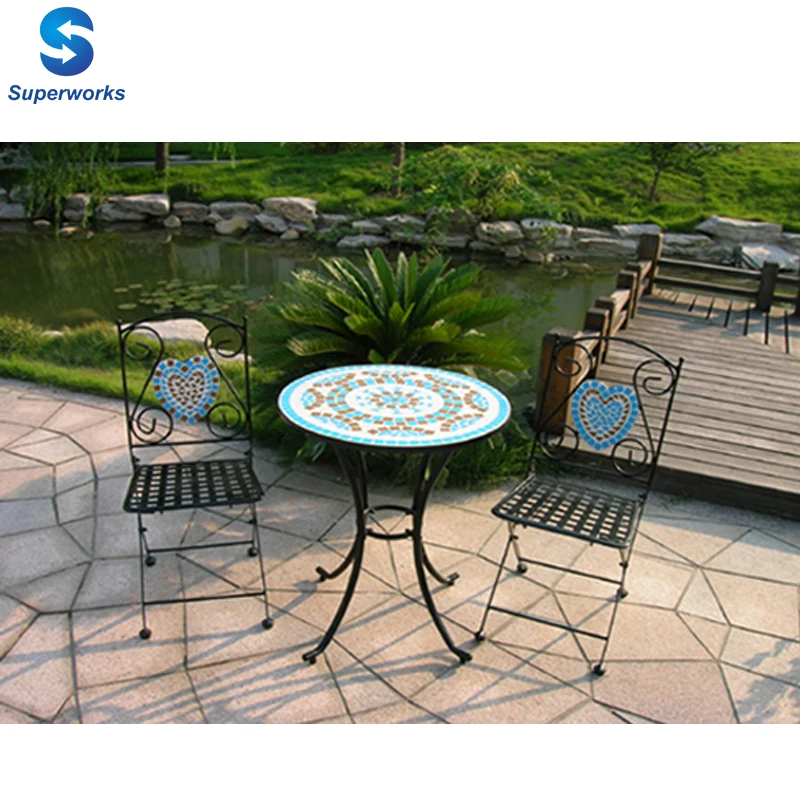 sofa furniture mosaic metal frame folding Leisure rattan furniture philippines