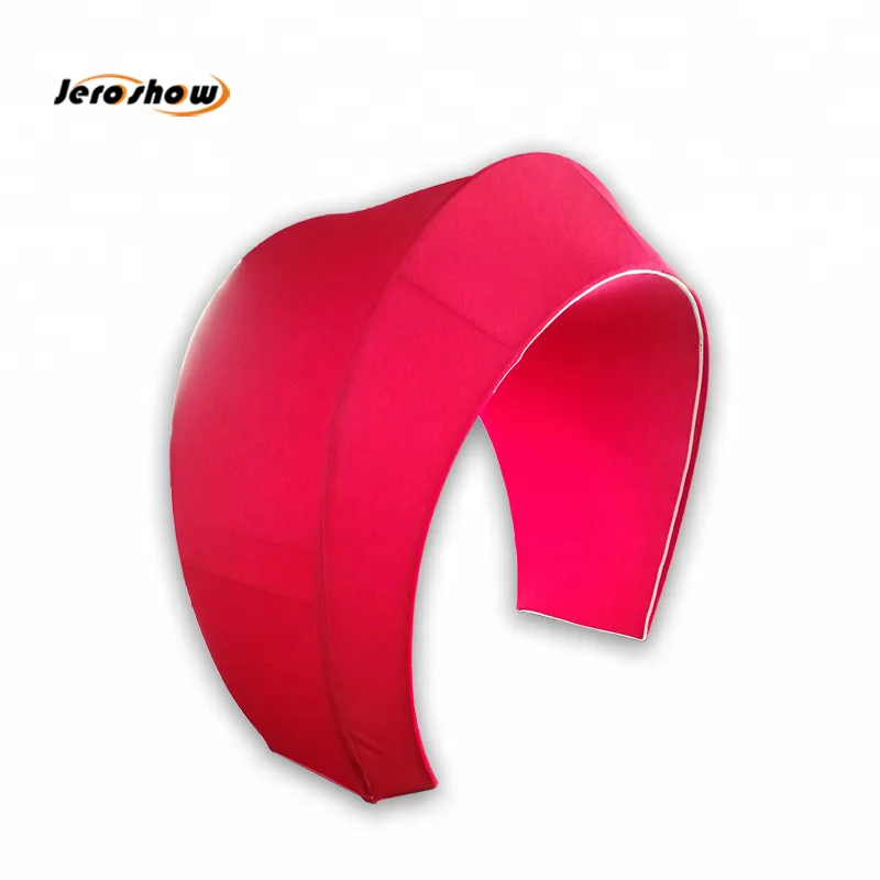 Exhibition booth tension fabric 3d half moon shape display circle round backdrop stand