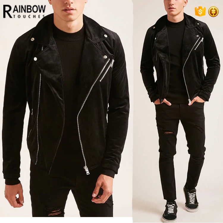 Wholesale fashion custom mens leather suede biker jacket