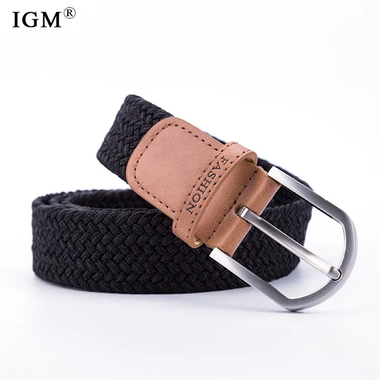 Casual mens woven stretch belts canvas web belts canvas fabric woven belt