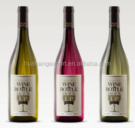 750ml Empty Clear/Black Glass wine bottle custom Label French wine bottle