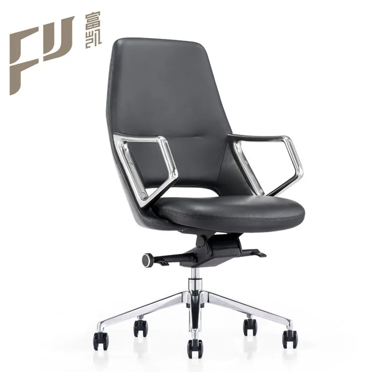mid back cheap german leather office swivel staff chairs