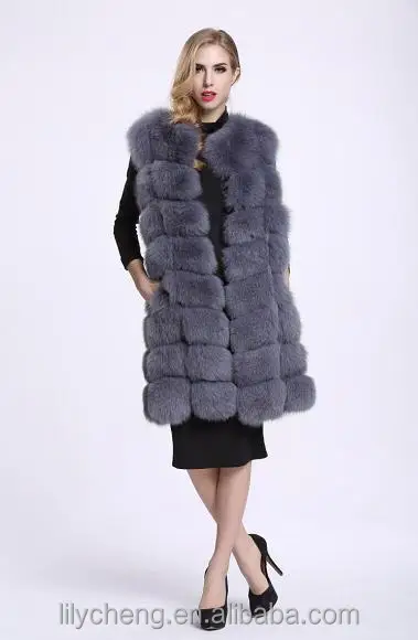 
small moq custom and wholesale fashion high quality faux fox fur vest Factory price Shenzhen Lily Cheng 