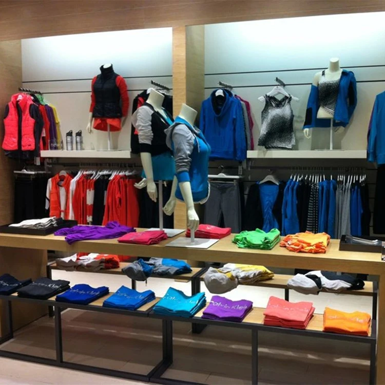 Custom Wood Retail Clothing Display Racks Table Stands