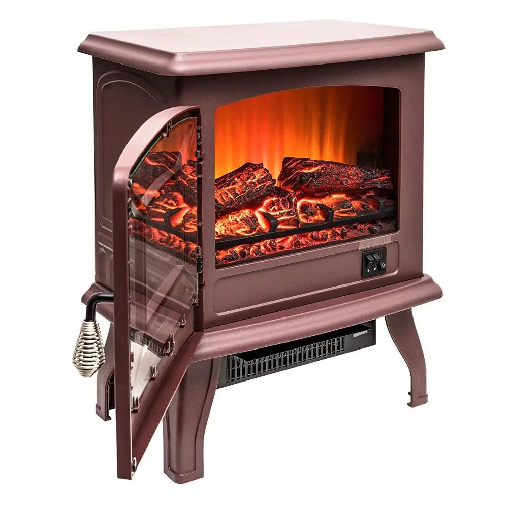 led logset flame light with One glass door Red modern electric fireplace stove heater