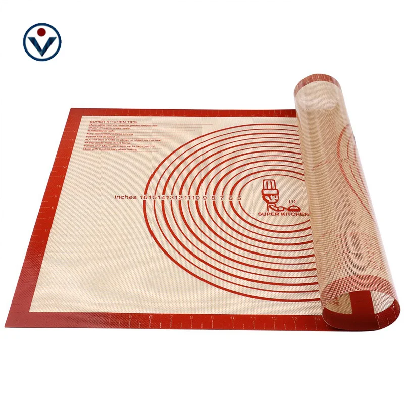 300*400*0.4Mm New Product Easy To Clean Non Stick Dough Rolling Baking Mat Silicone