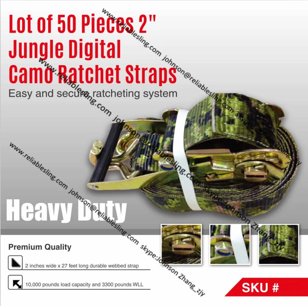 Custom High Tension Military Belt Camo Ratchet Straps